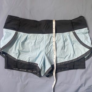 Lululemon Double Running Short 2”: Blue / Black - Size 10